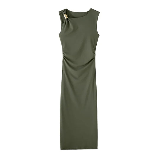 Pleated Midi Dress