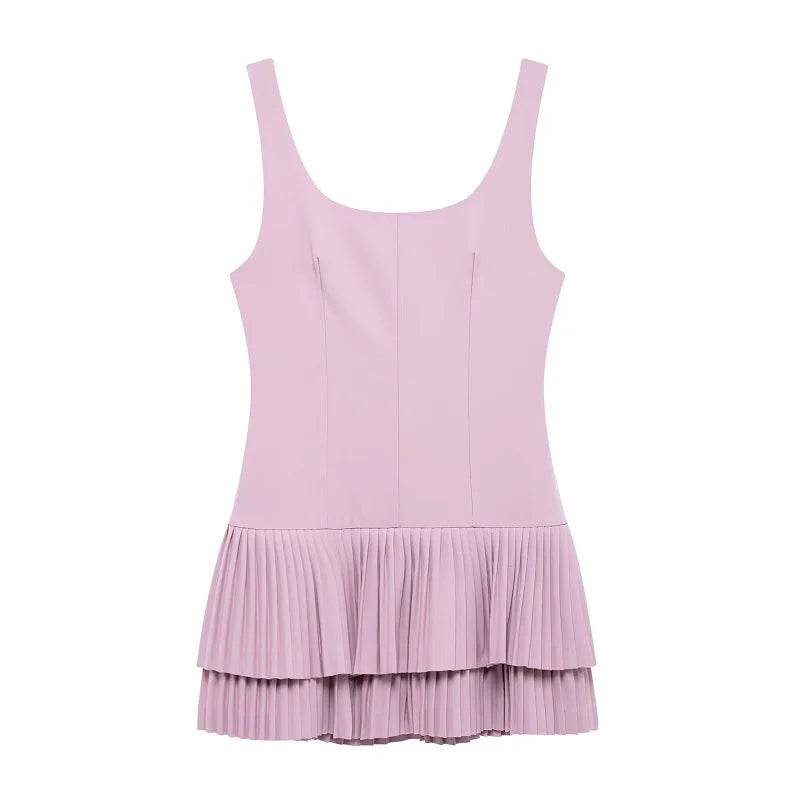 Pleated Mini Dress
