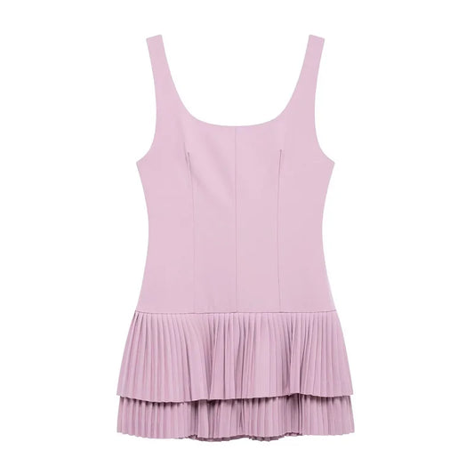 Pleated Mini Dress