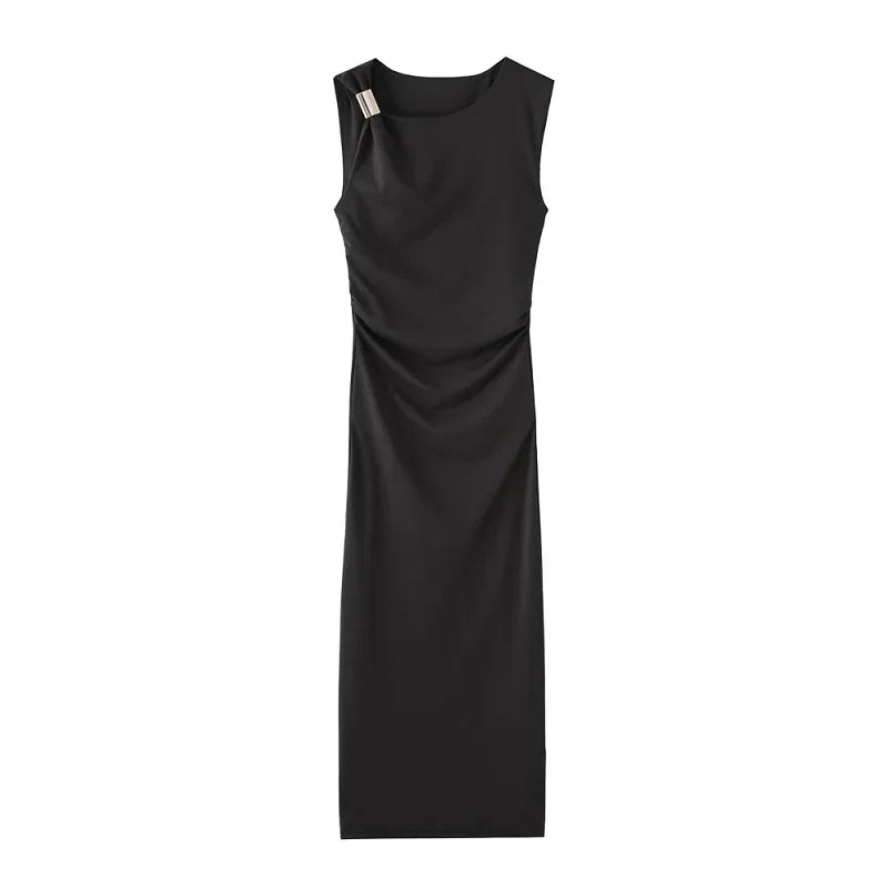 Pleated Midi Dress