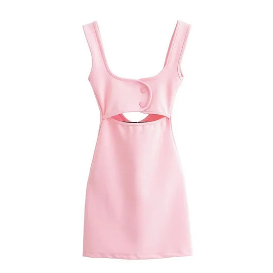 Pink Slip Mini Dress